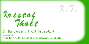 kristof tholt business card